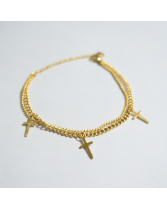 Pulseira dupla com cruz