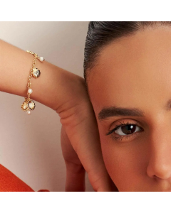 Pulseira conchinhas e pérolas shell