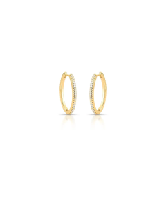 Argola fina oval cravejada