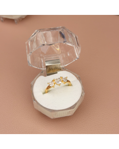 Anel 3 coração zircônia aro 16