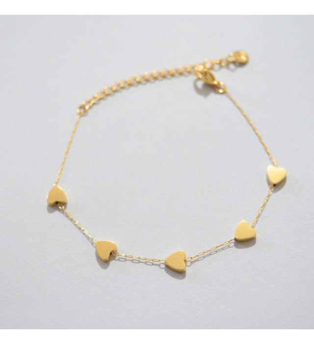 Pulseira com 5 corações
