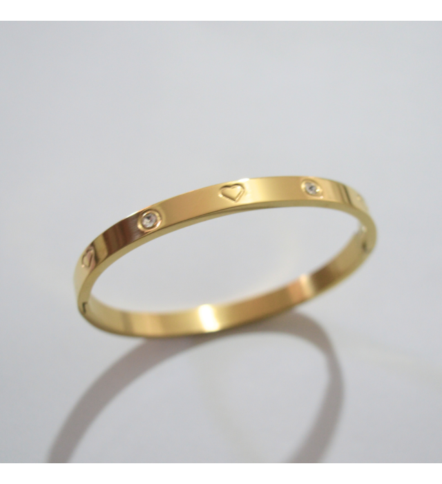 Bracelete coração e ponto de luz