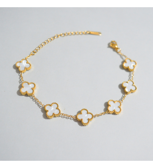 Pulseira trevo branco