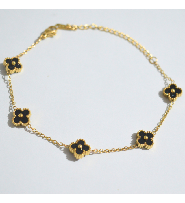 Pulseira trevo preto