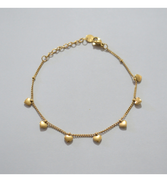 Pulseira mini corações 