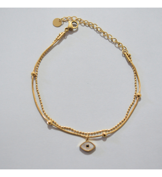 Pulseira dupla olho grego