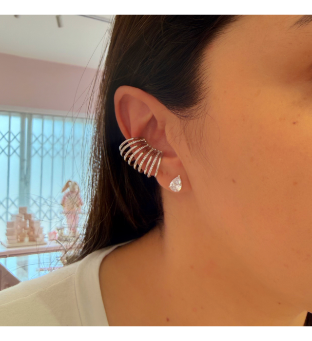 Piercing fake ródio branco encaixe